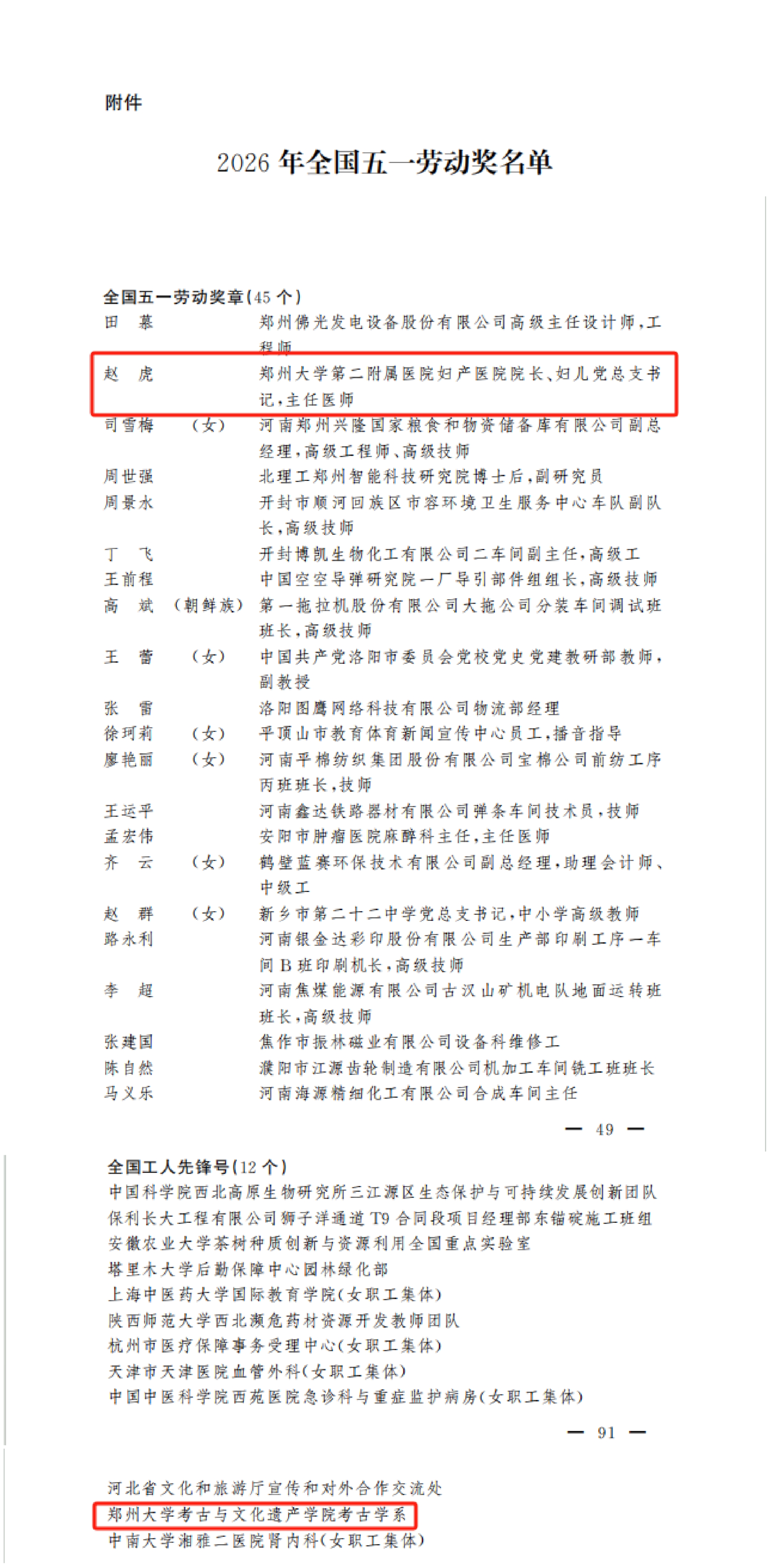 郑州大学职工和集体荣获全国五一劳动奖
